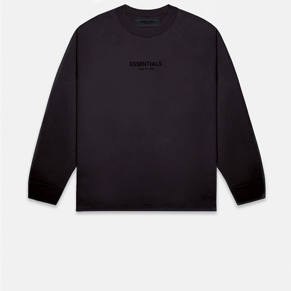 ESSENTIALS FEAR OF GOD BLACK LONG SLEEVE NWT OVERSIZED